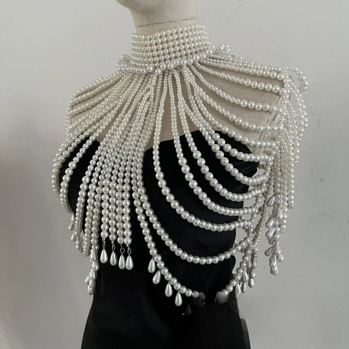 Simulated Pearl Costume Bra Body Chain