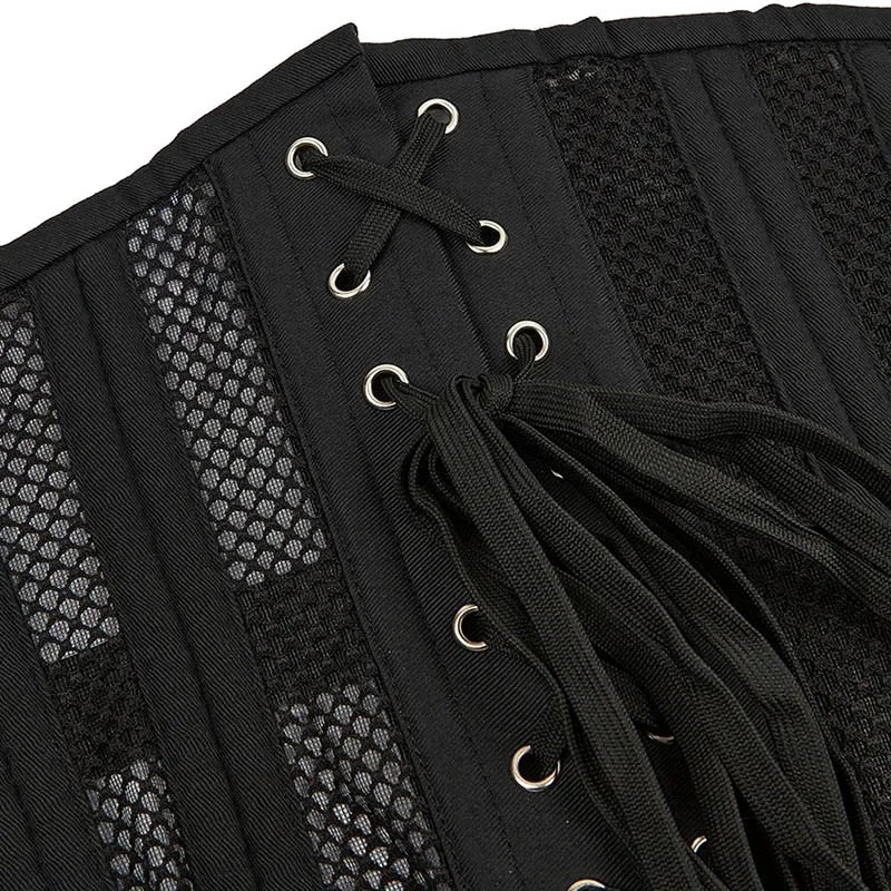 Steel Boned Mesh Short Torso Waspie Corset & Breathable Waist Cincher