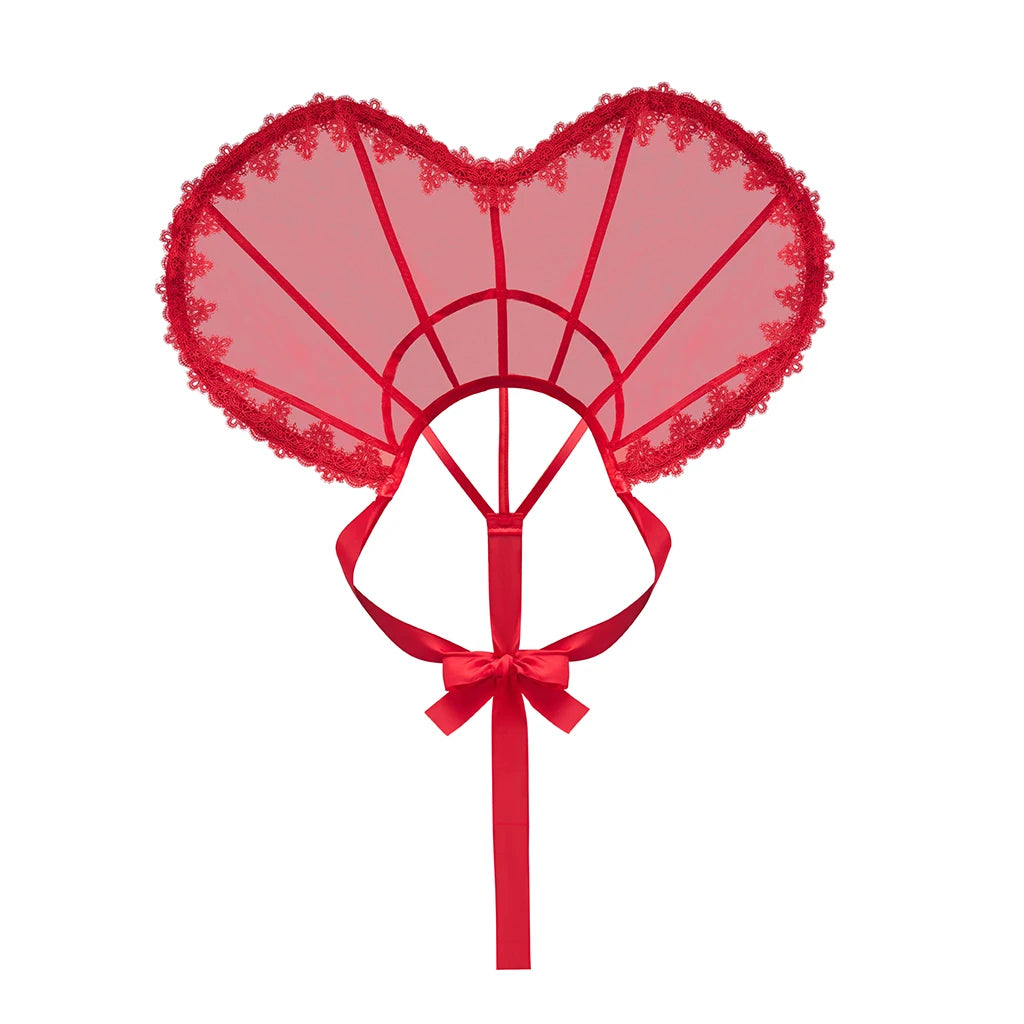 Heart-Shaped Standing Lace Medici Collar Gothic Queen Elizabeth Boned Neckpiece