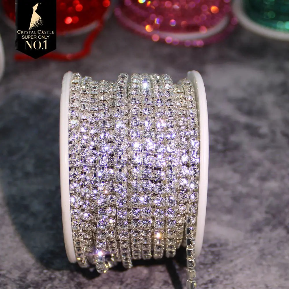 The Stardust Spectrum Stream – Premium Color-Matched Glass Crystal Rhinestone Cup Chain Trim