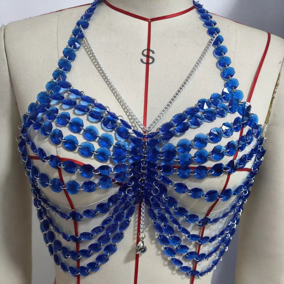 Acrylic Beaded Bra Chain Vest