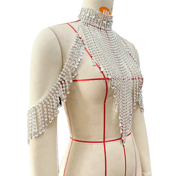 Crystal Necklace Shoulder Tassel Body Jewelry