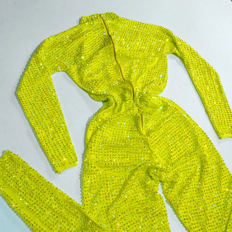 Sparkly Rhinestone Luxury Jumpsuit & Stage Performance Costume