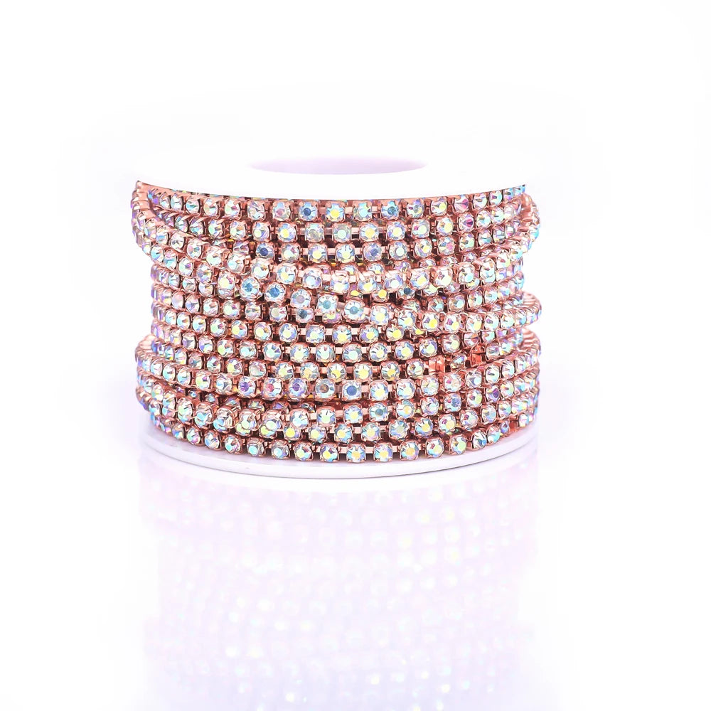The Stardust Sparkle Cascade – Premium AAAA Glass Crystal Dense Rhinestone Cup Chain Trim