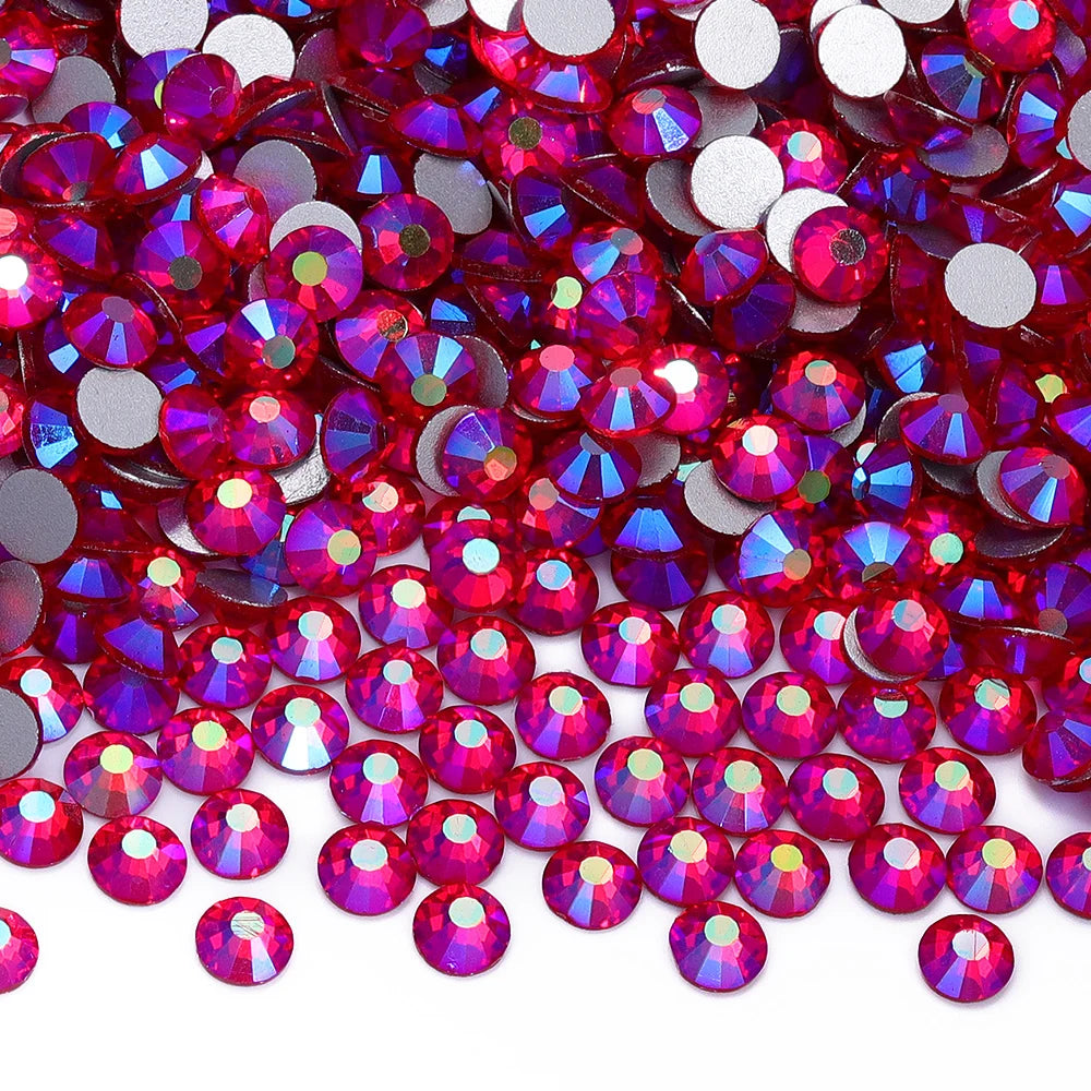 SS6-SS30 Top Quality Multi-color AB Non-Hotfix Flat-Back Glass Rhinestones