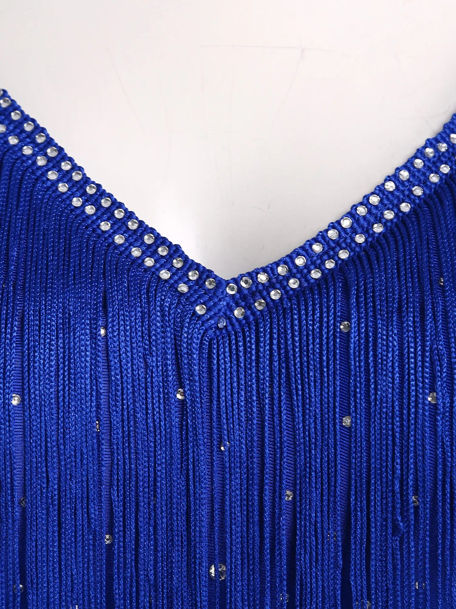 V-Neck Crisscross Back Tassel Fringe Crop Top Latin Salsa Dance Costume
