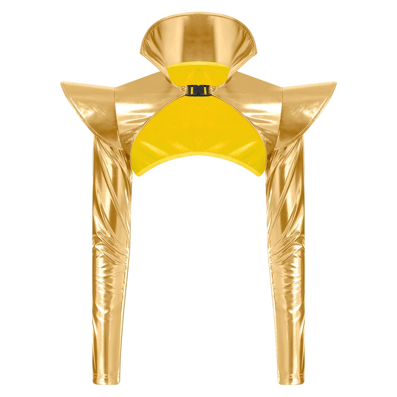 Metallic Shoulder Armor Shrug Crop Top & Sleeves Futuristic Pauldron Stage Costume