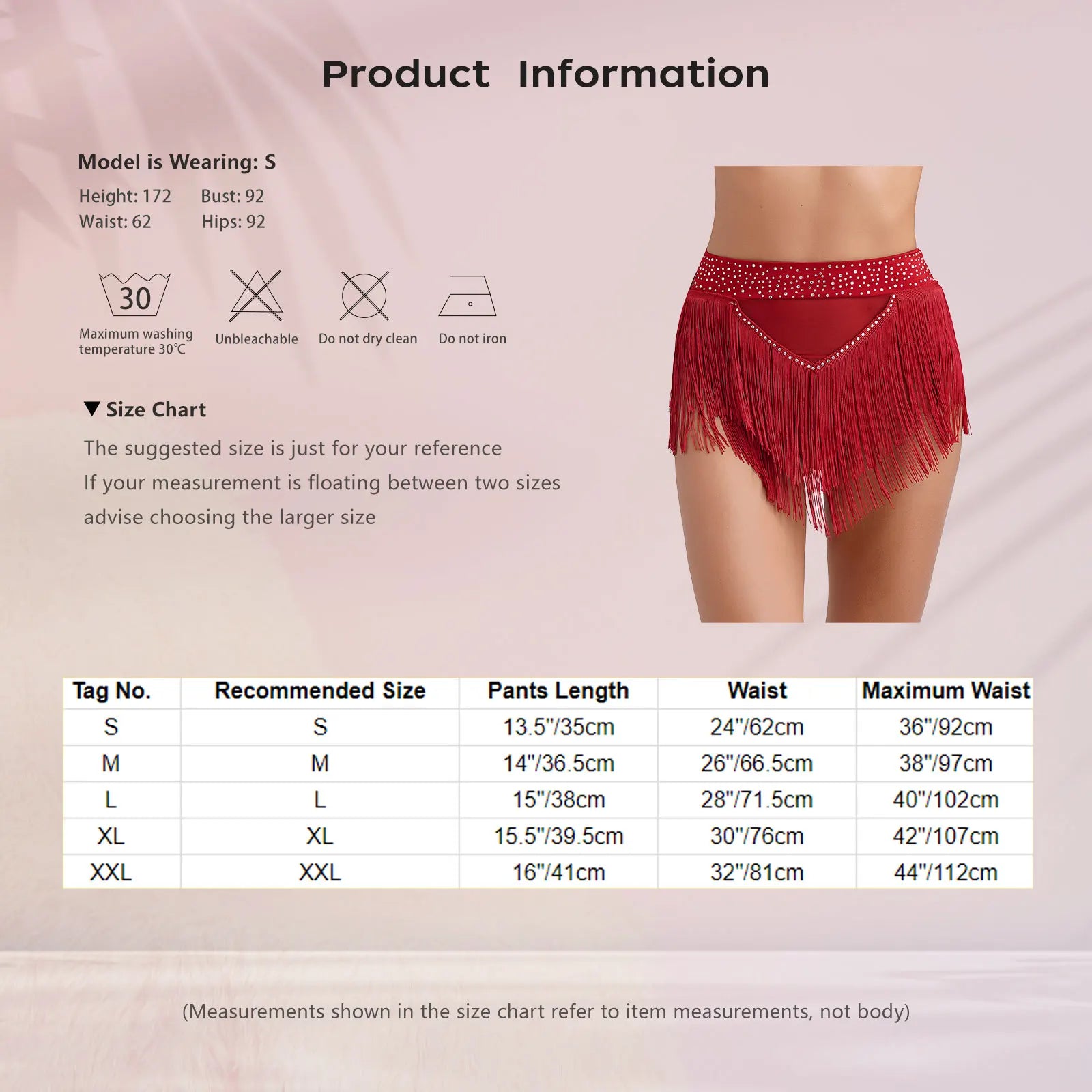 Rhinestone Tassel High-Waist Dance Shorts & Sheer Mesh Fringe Skirt