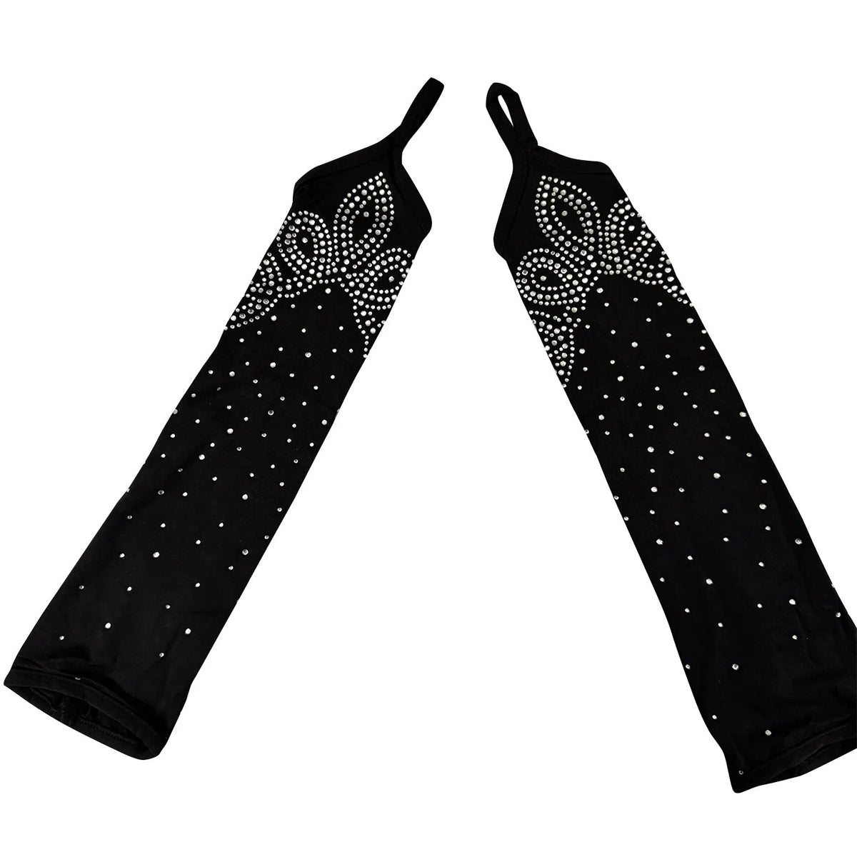 Rhinestone Fringe Dance Sleeves & Accessory Options