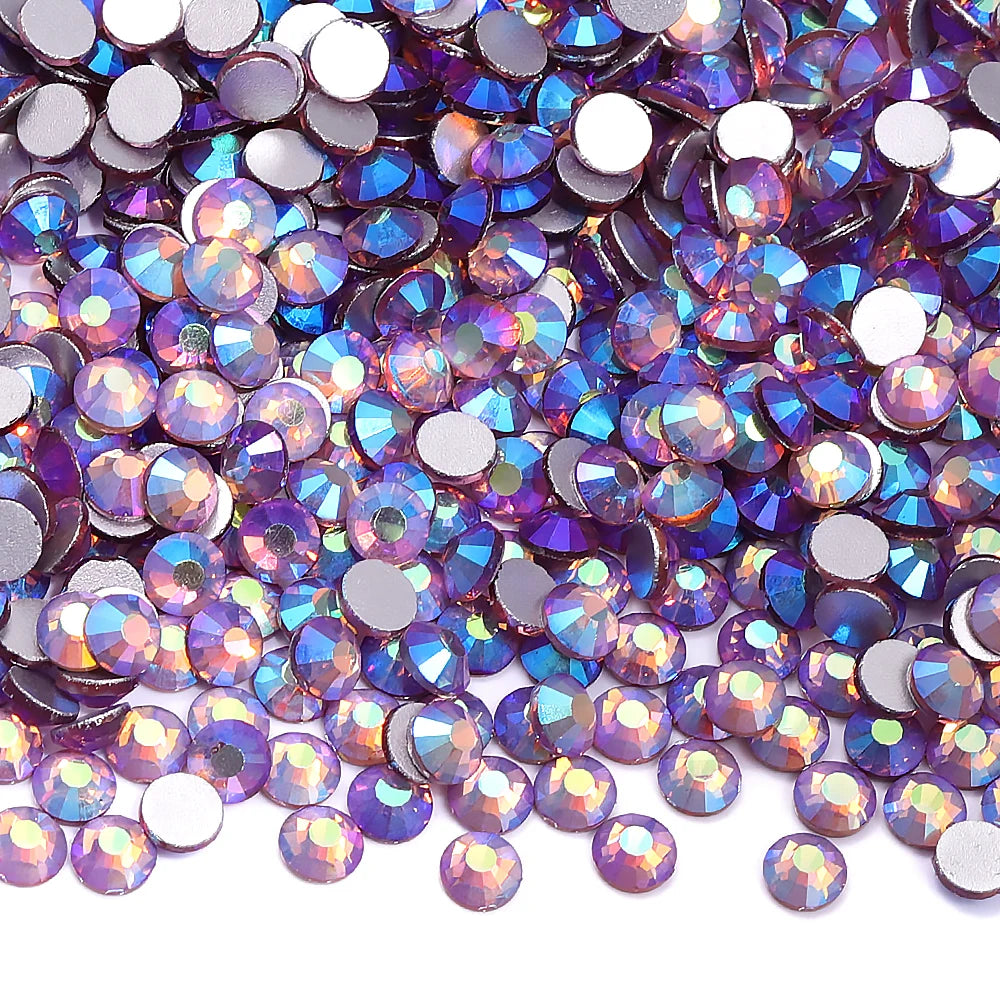SS6-SS30 Top Quality Multi-color AB Non-Hotfix Flat-Back Glass Rhinestones