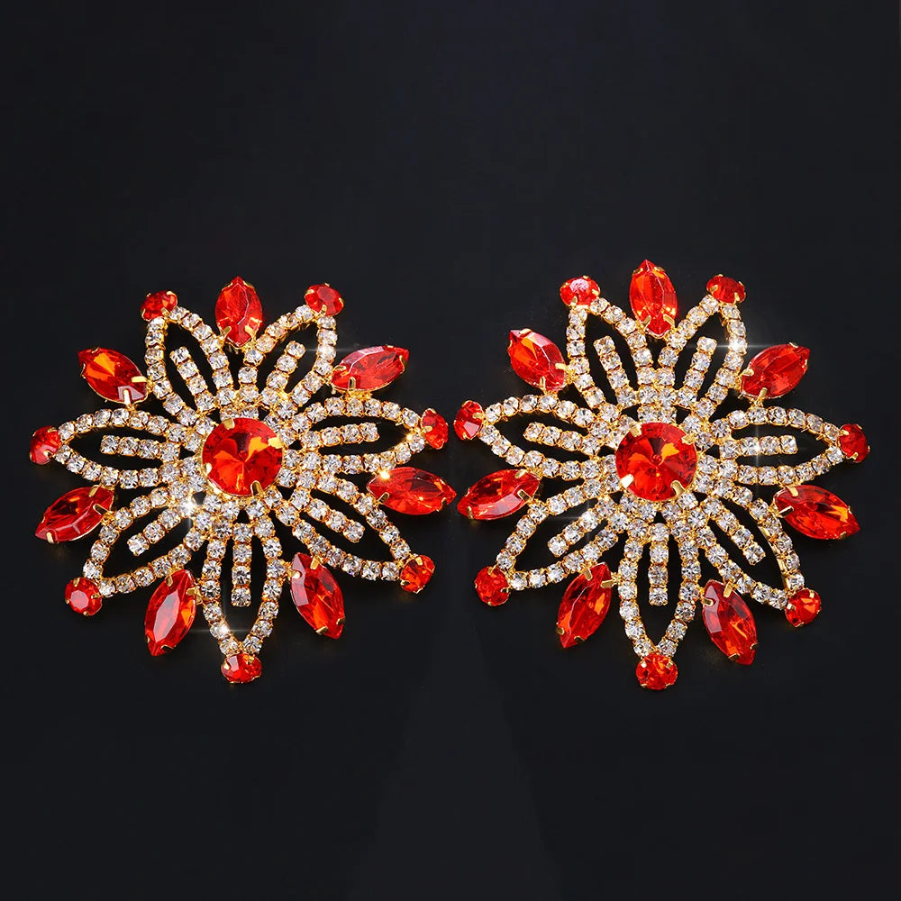 Red Crystal Flower Nipple Covers