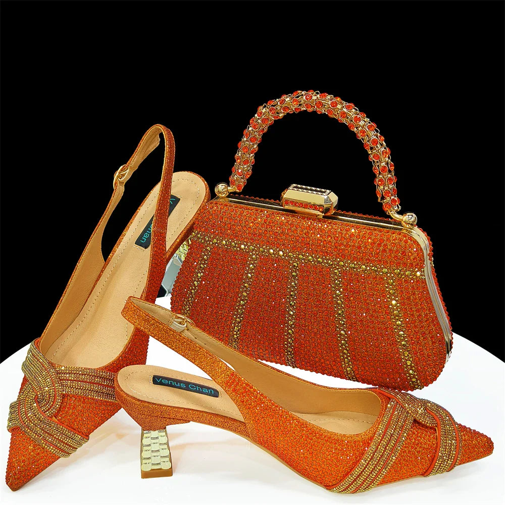 Rhinestone Shoes and Bag Set