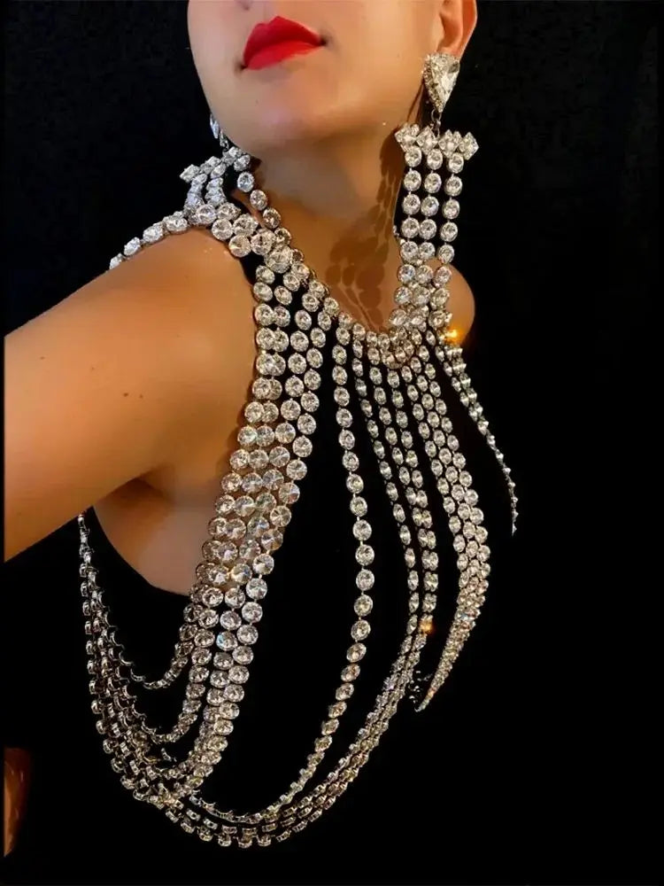 Rhinestone Bra Chain & Bracelet Jewelry