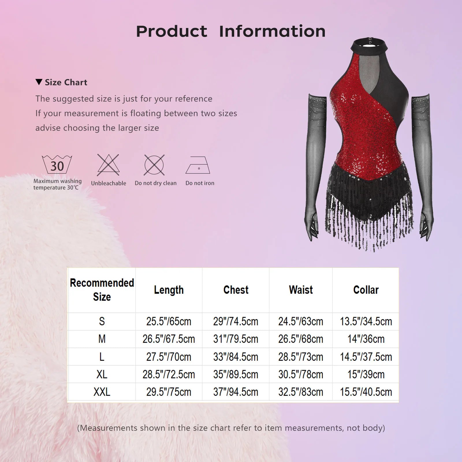 Sequined Fringe Latin Dance & Figure Skating Jumpsuit Leotard Set with Mesh Gloves