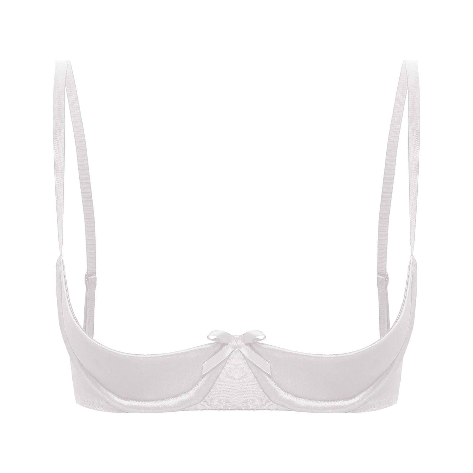 Satin Underwire Half-Cup Push-Up Bra