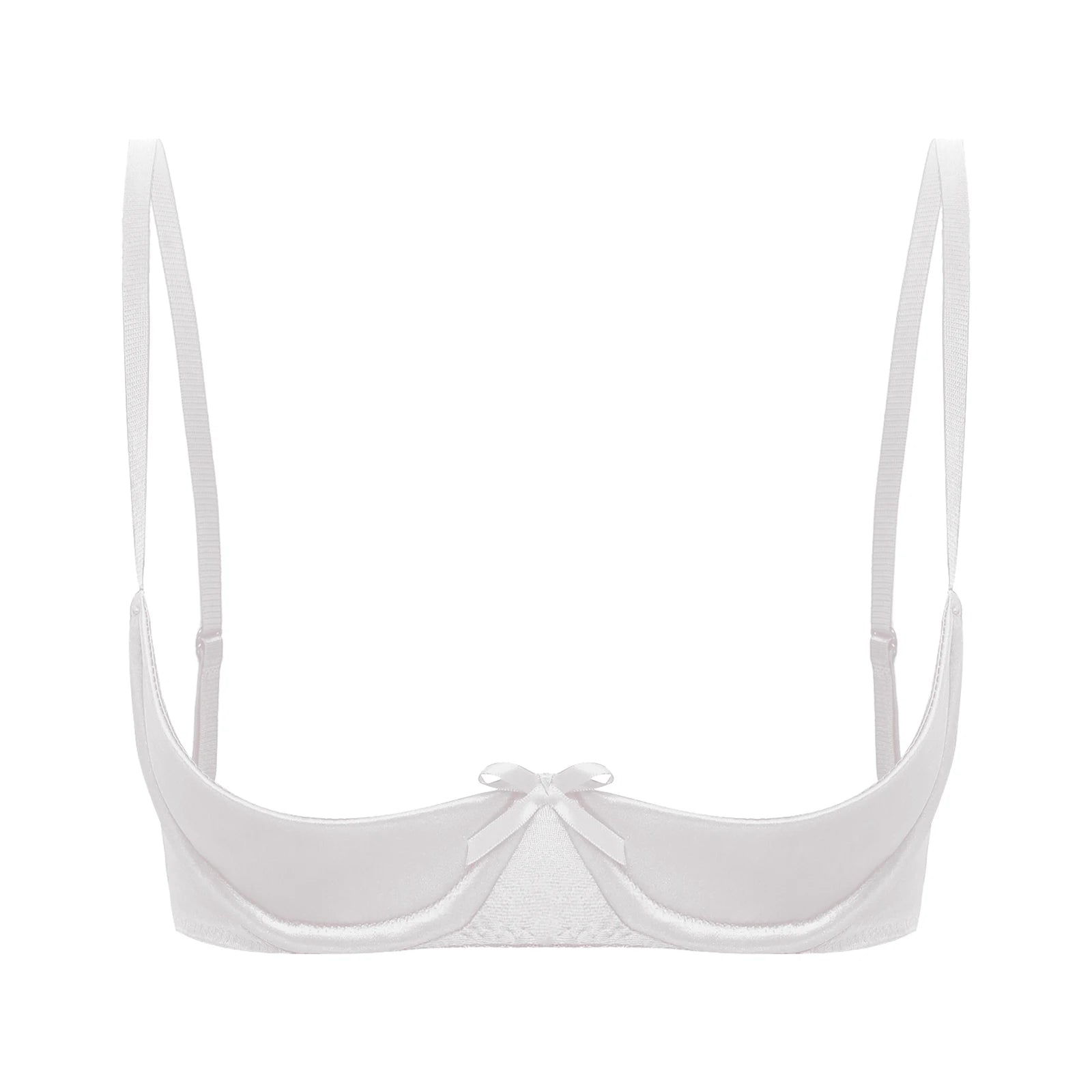 Satin Underwire Half-Cup Push-Up Bra