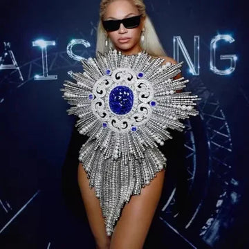 Barcelona dance performance outfit for women gogo show sexy sequined and diamond adorned one piece backless dance dress