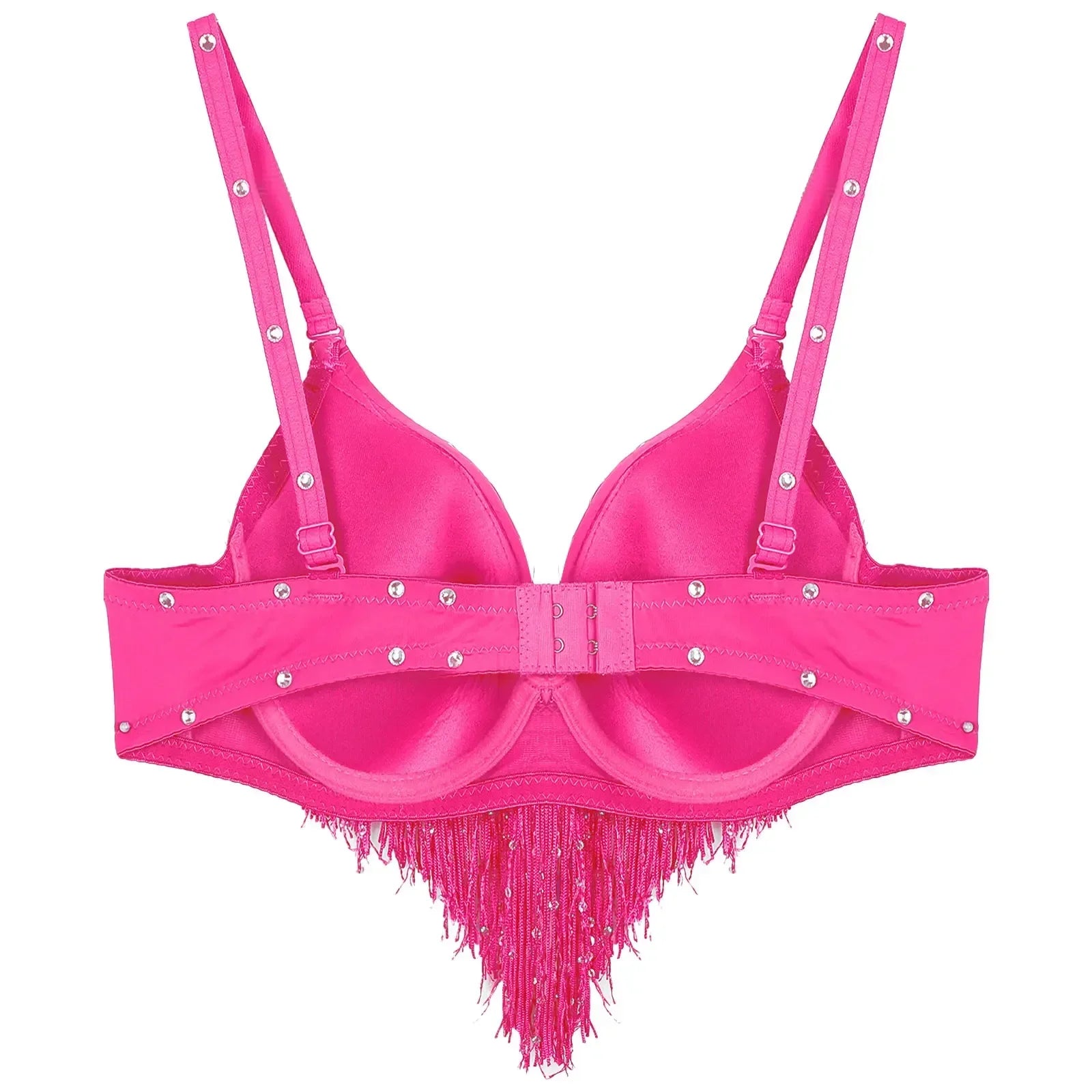 The Stardust Oasis Sirena – Sequined Tassel & Rhinestone Push-Up Belly Dance Bra Top
