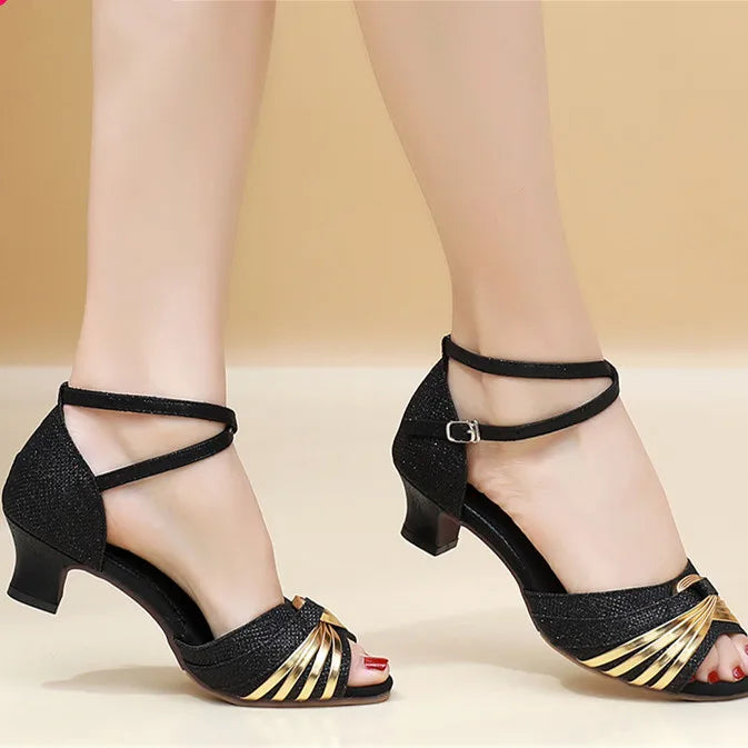The Stardust Twilight Tango Sandal – Glitter & Sequin Ballroom Heel
