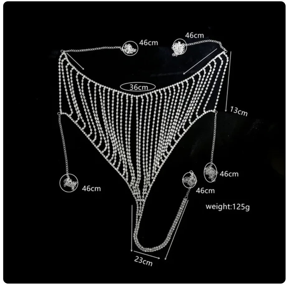 Crystal Tassel Bra & Thong Body Chain