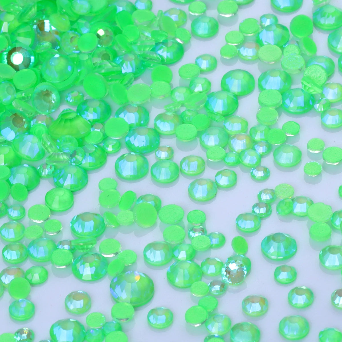 Mixed Size Glass Flatback Rhinestones, 1,440 Pieces | Shimmer Colors SS6–SS20