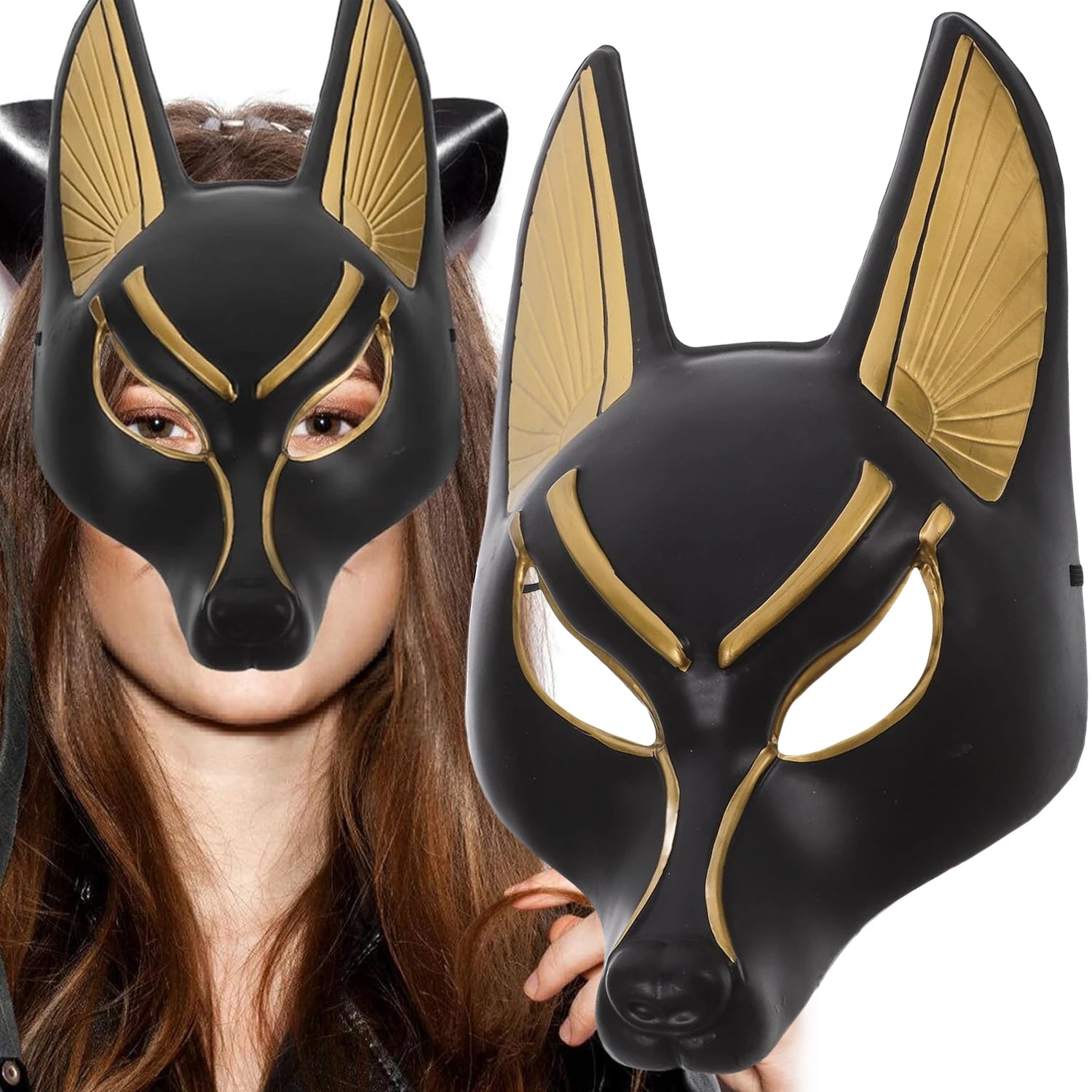Ancient Anubis Jackal God Costume Mask for Halloween & Masquerade