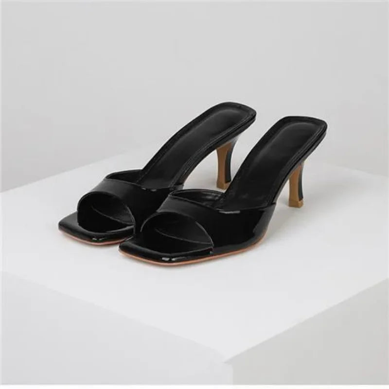 Women High Heel Square Open Toe Sandals