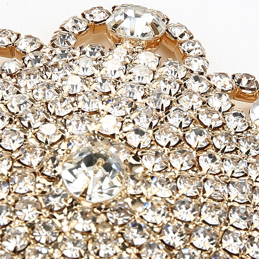 Sparkly Rhinestone Flower Reusable Nipple Pasties Self-Adhesive Silicone Covers