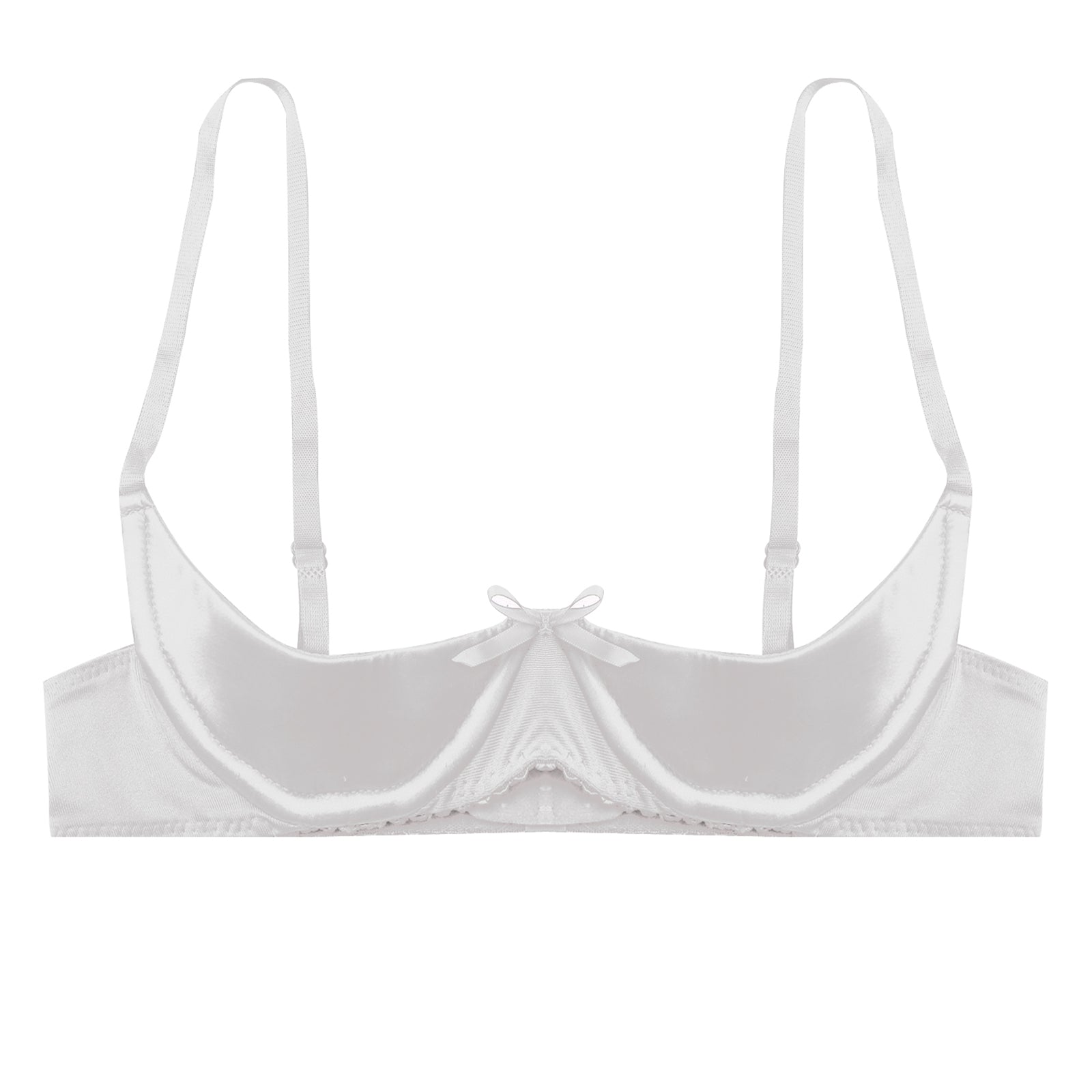 Satin Underwire Half-Cup Push-Up Bra