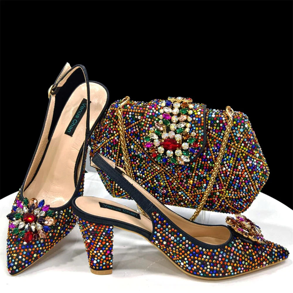 Italian Style Ladies Shoes with Matching Bag Set