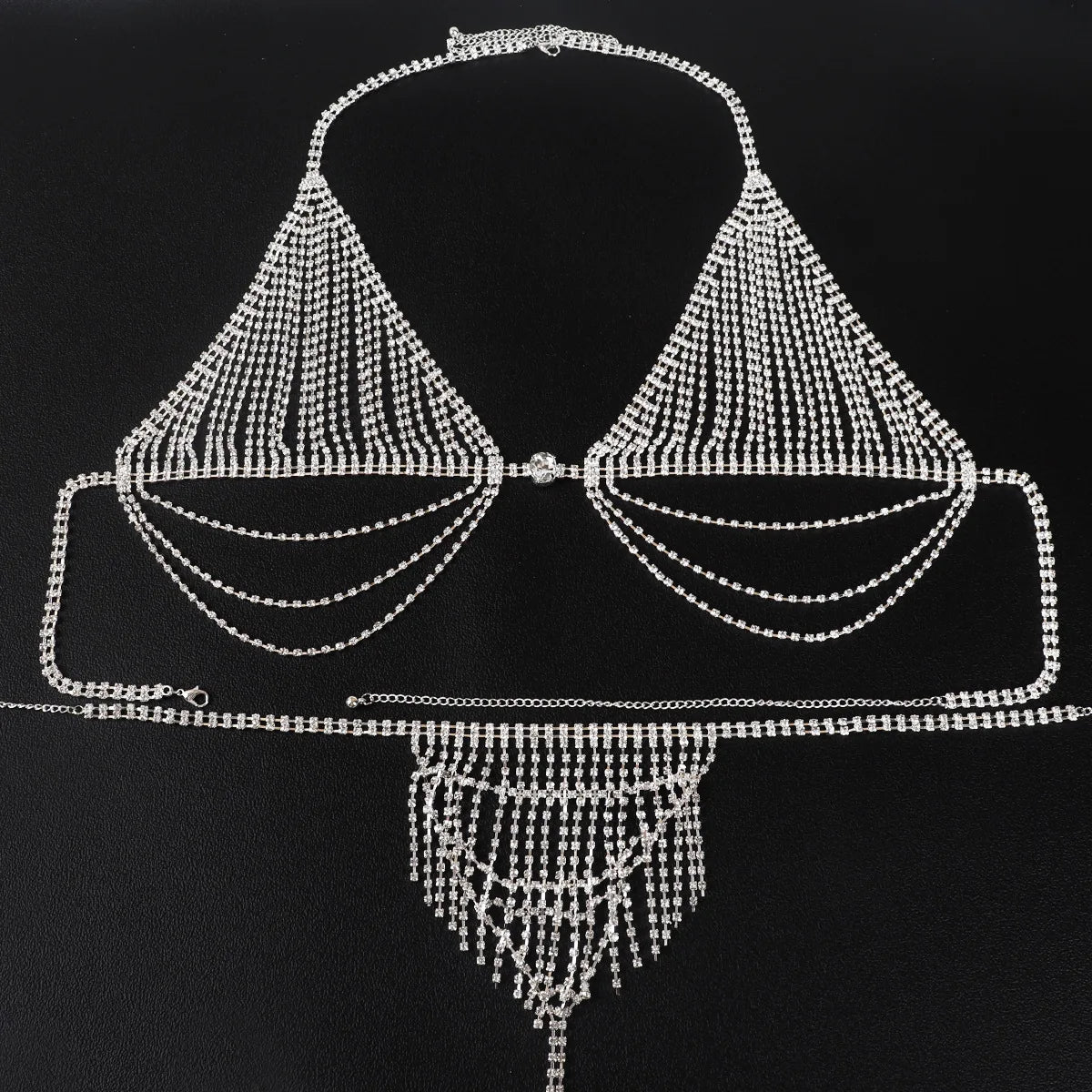 Rhinestone Tassel Bra & Body Jewelry