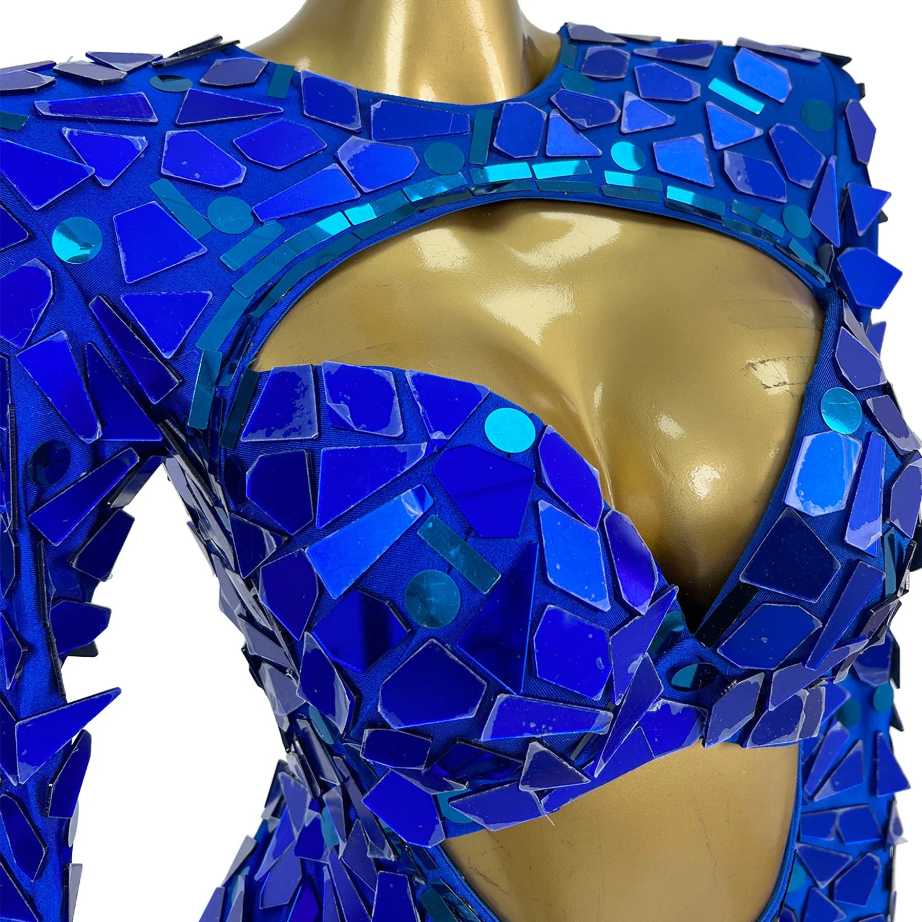 Sparkling Sequin Hollow-Out Bodysuit & Gogo Dance Performance Romper