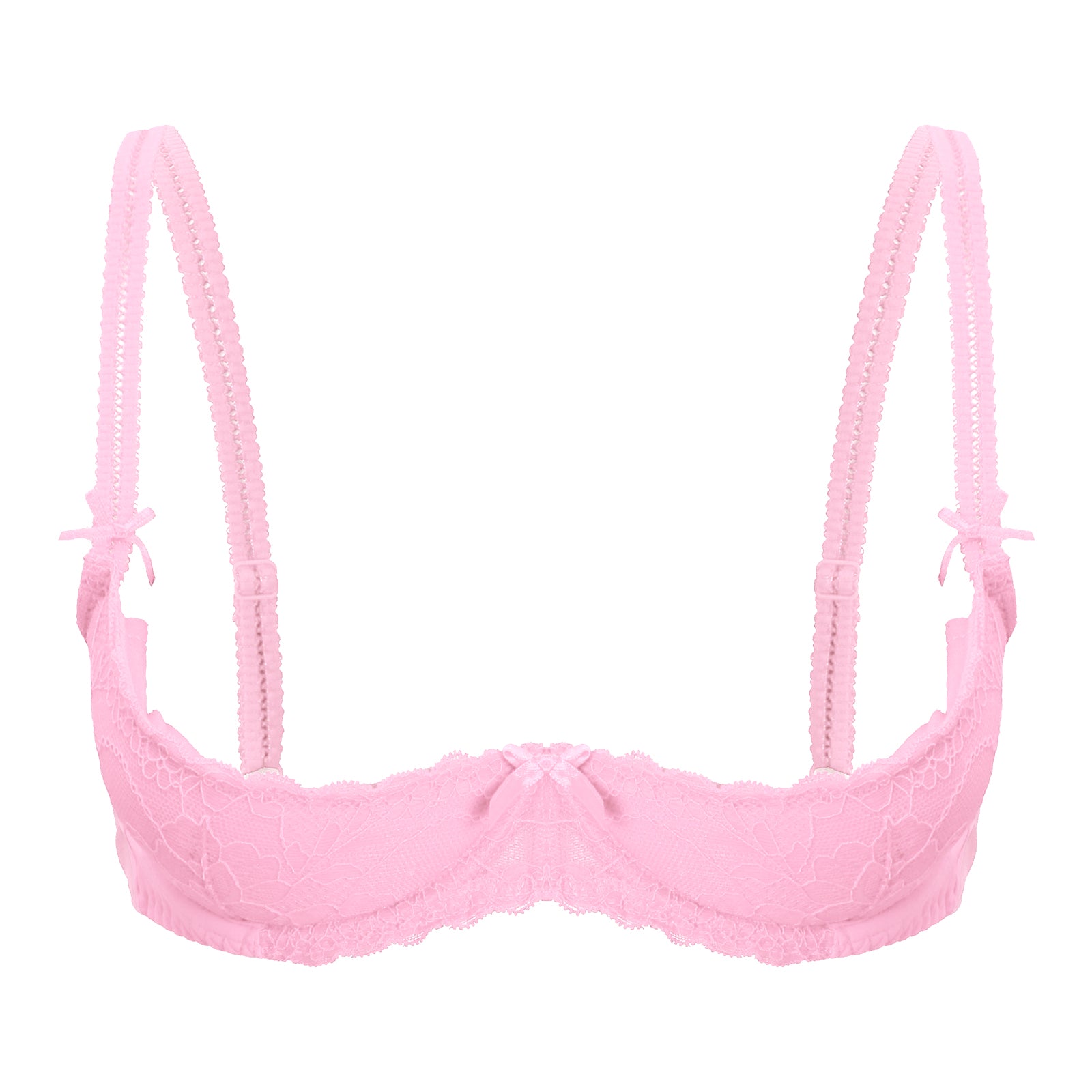 Lace Underwire Half-Cup Push-Up Bra