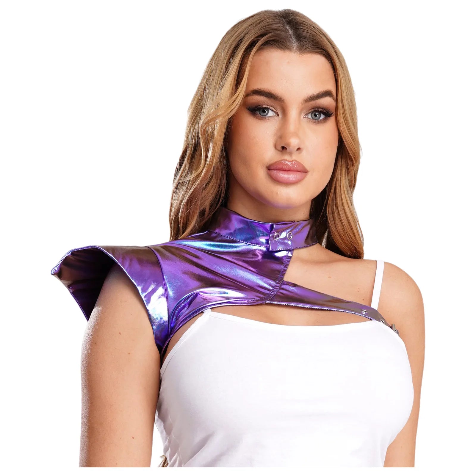 Metallic Gothic Armor Shoulder Shrug Steampunk Pauldron Collar Stage Costume