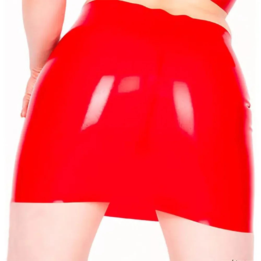Glossy PU Faux Leather Micro Mini Skirt High-Stretch Liquid Shine Pencil Skirt