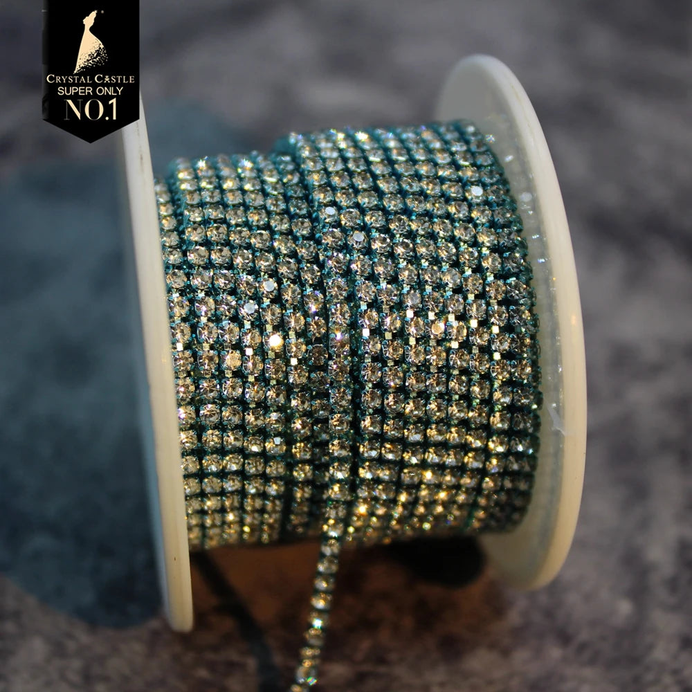 The Stardust Spectrum Stream – Premium Color-Matched Glass Crystal Rhinestone Cup Chain Trim
