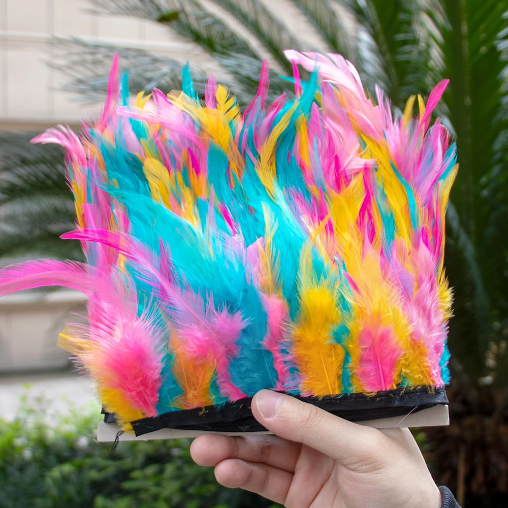 Rooster Feathers Trim Fringe Chicken Feather Strip