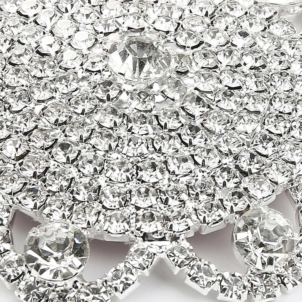 Sparkly Rhinestone Flower Reusable Nipple Pasties Self-Adhesive Silicone Covers
