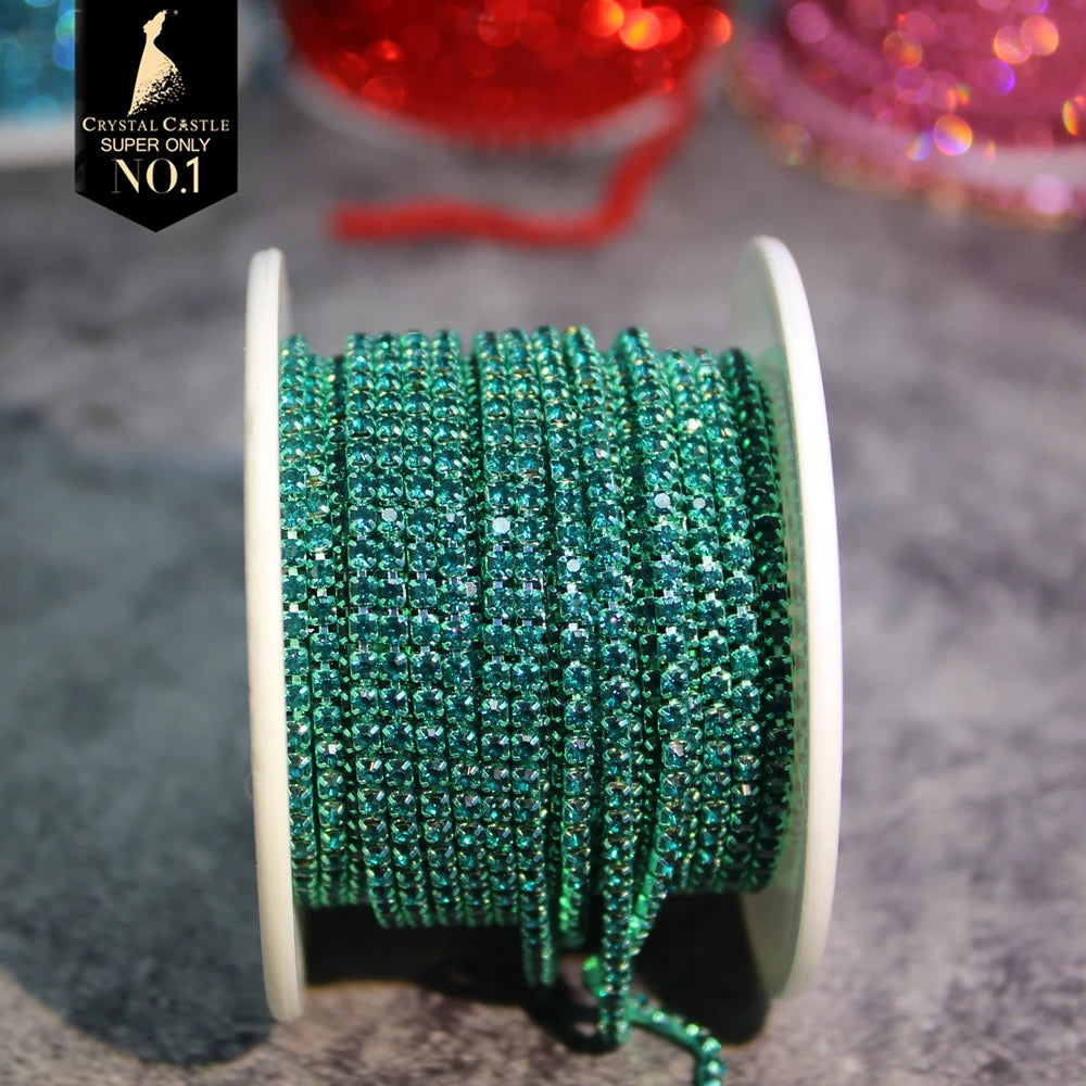 The Stardust Spectrum Stream – Premium Color-Matched Glass Crystal Rhinestone Cup Chain Trim