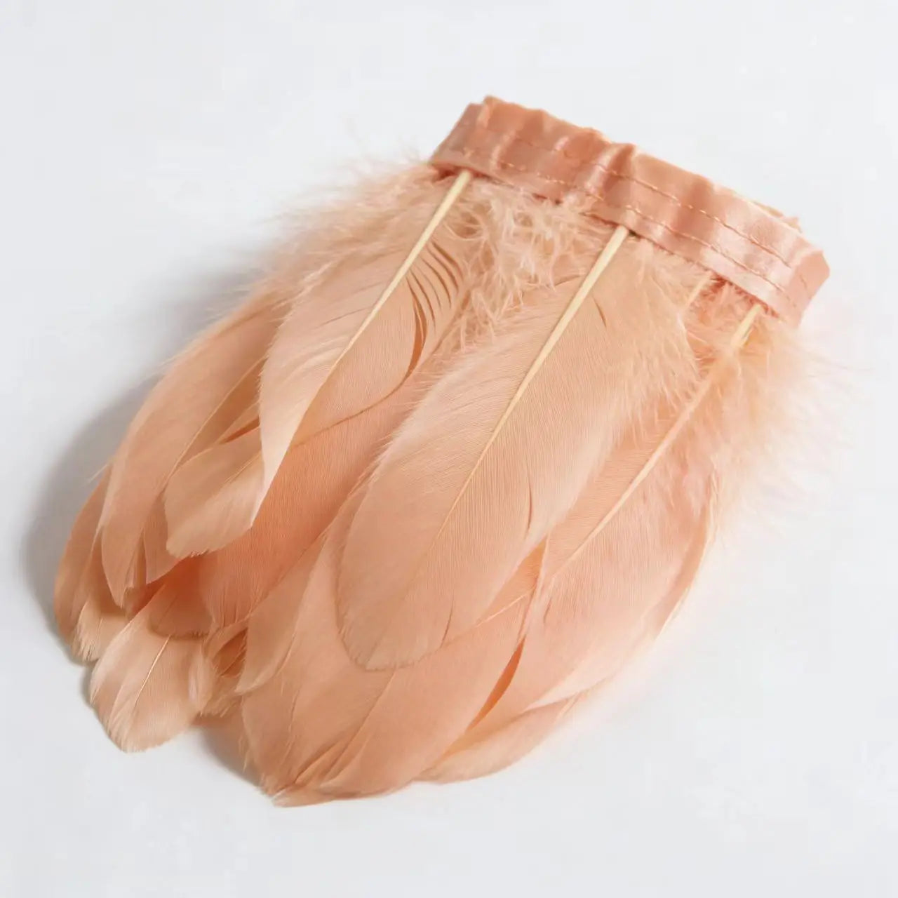 Natural Dyed Goose Feather Trim Fringe Ribbon