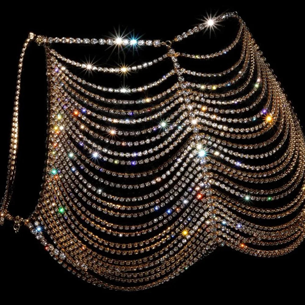 Crystal Bra & Mini Skirt Body Jewelry