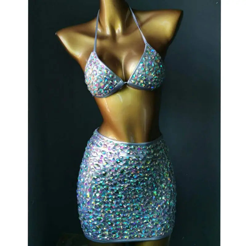 Halter Crystal Tassel Bra Body Chain
