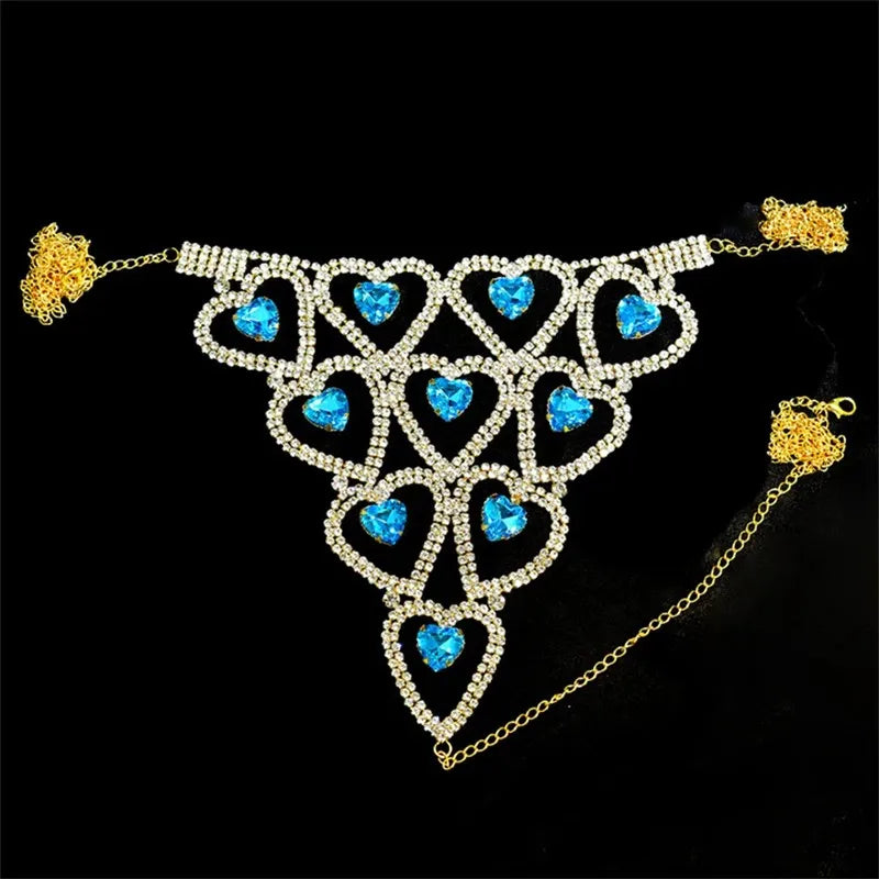 Heart Design Bra & Thong Body Chain