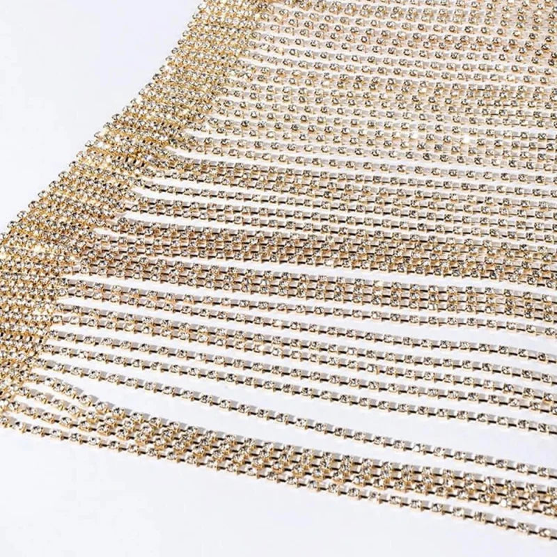 Rhinestone Buckle Tassel Waist Chain