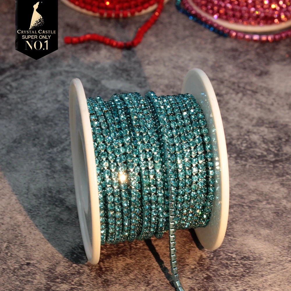 The Stardust Spectrum Stream – Premium Color-Matched Glass Crystal Rhinestone Cup Chain Trim