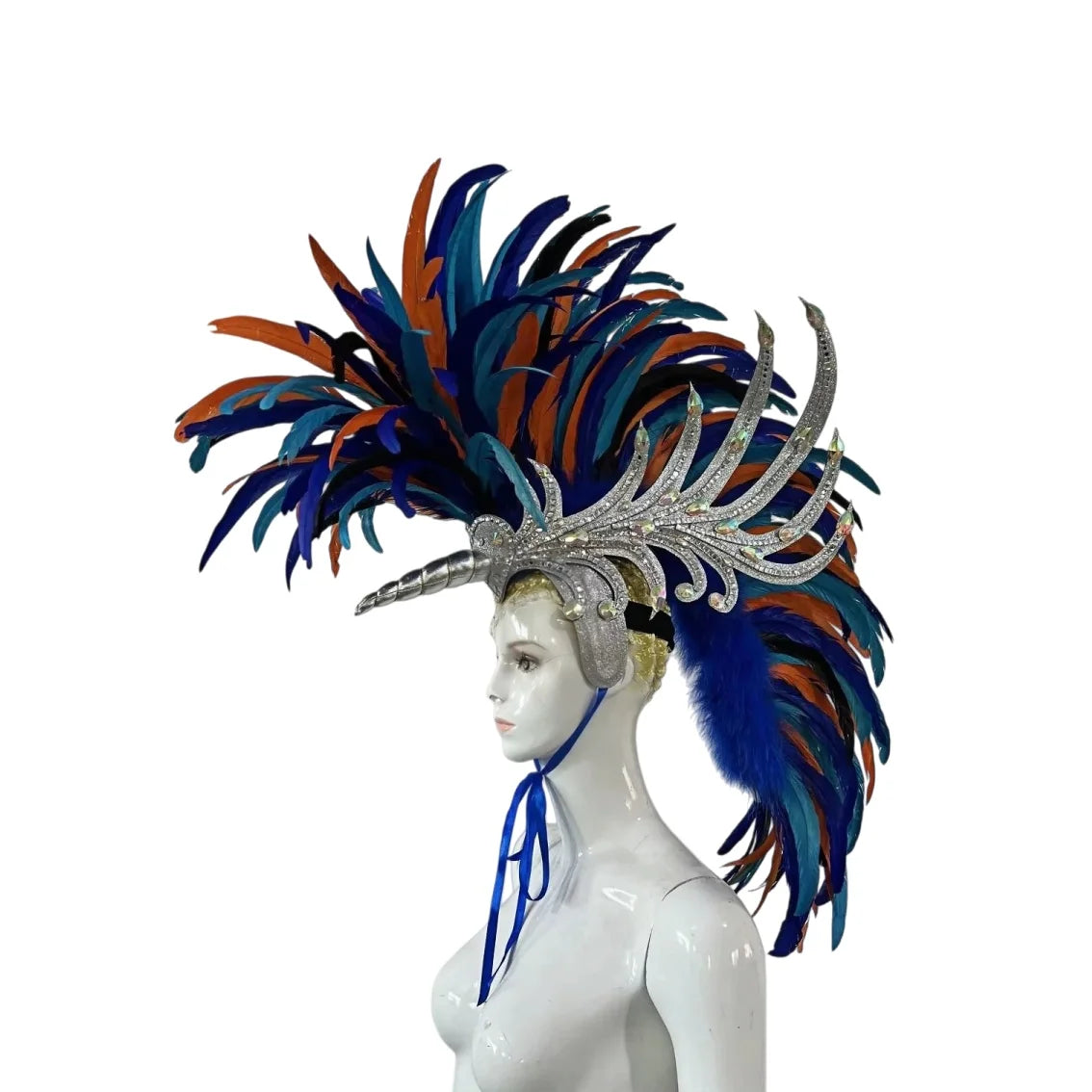 The Stardust Dynasty – Majestic Velvet & Feather Samba Masquerade Crown