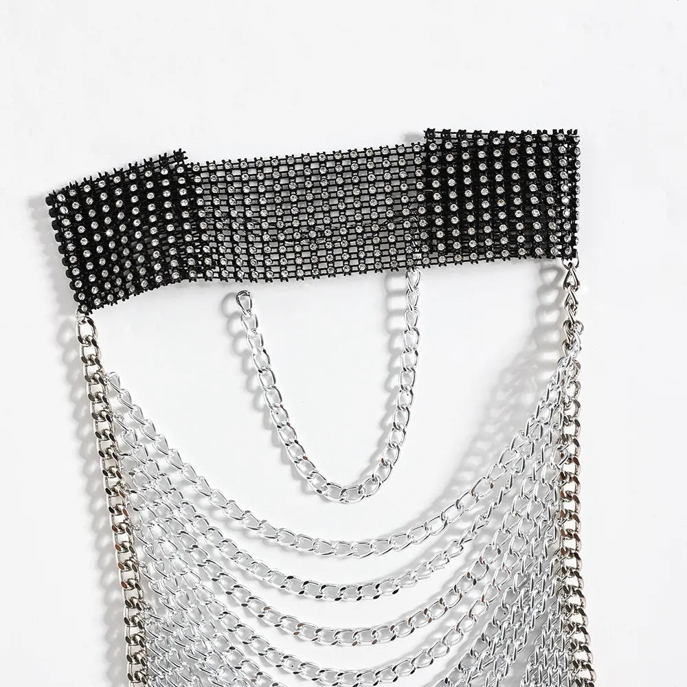Crystal Chest Chain Body Harness Crop Top & Festival Party Jewelry