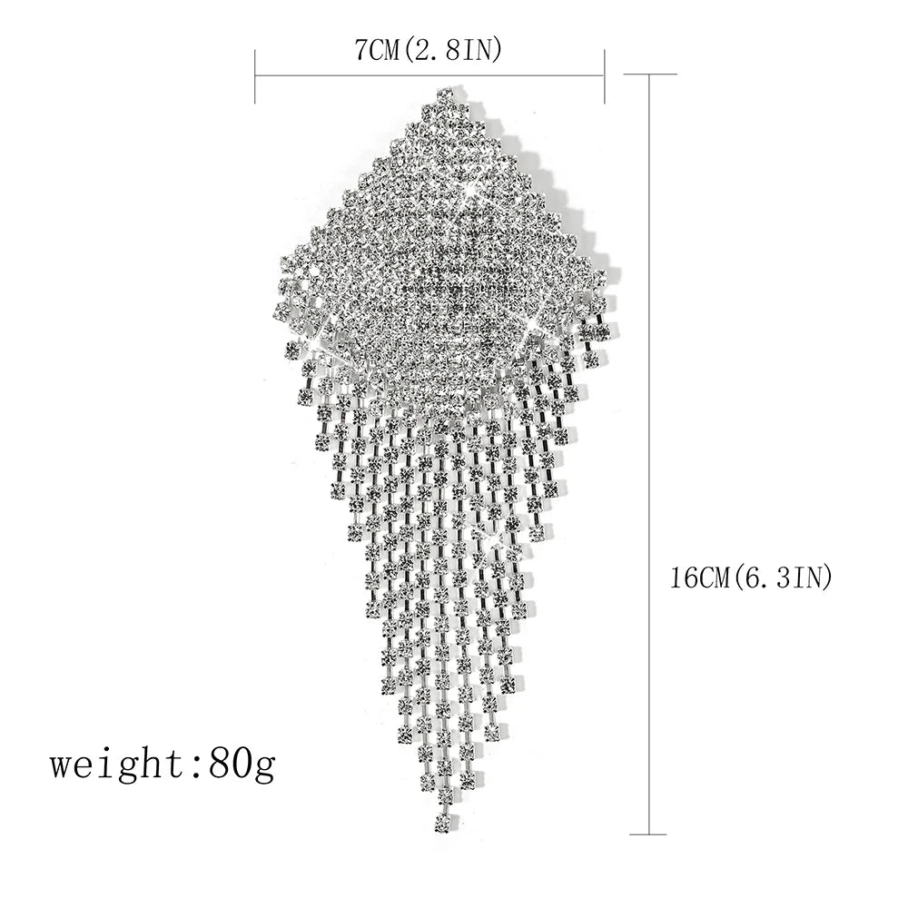 Sparkly Rhinestone Tassel Reusable Nipple Pasties Self-Adhesive Breast Covers