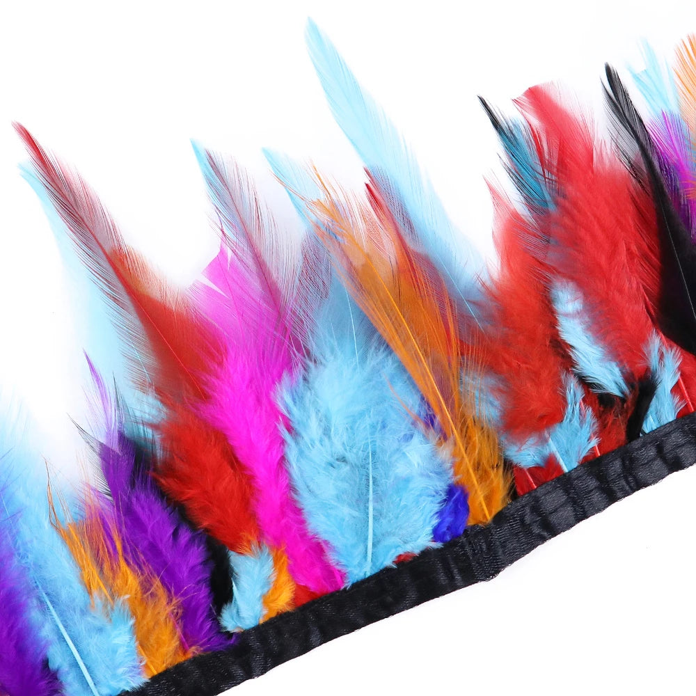 Rooster Feathers Trim Fringe Chicken Feather Strip