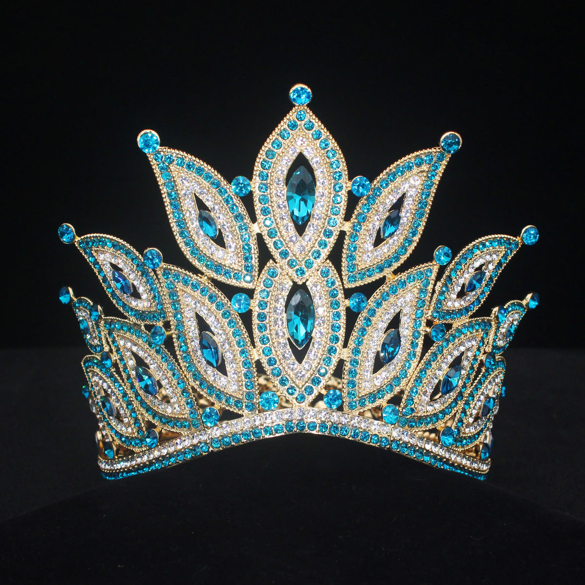 Crystal Bridal Tiara Crown – Vintage Queen Rhinestone Wedding Diadem in Gold or Silver